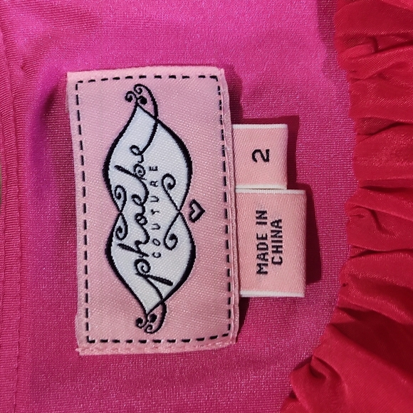 PHOEBE COUTURE 100% Silk Hot Pink & Purple Colorblock Shift Dress - Picture 3 of 14